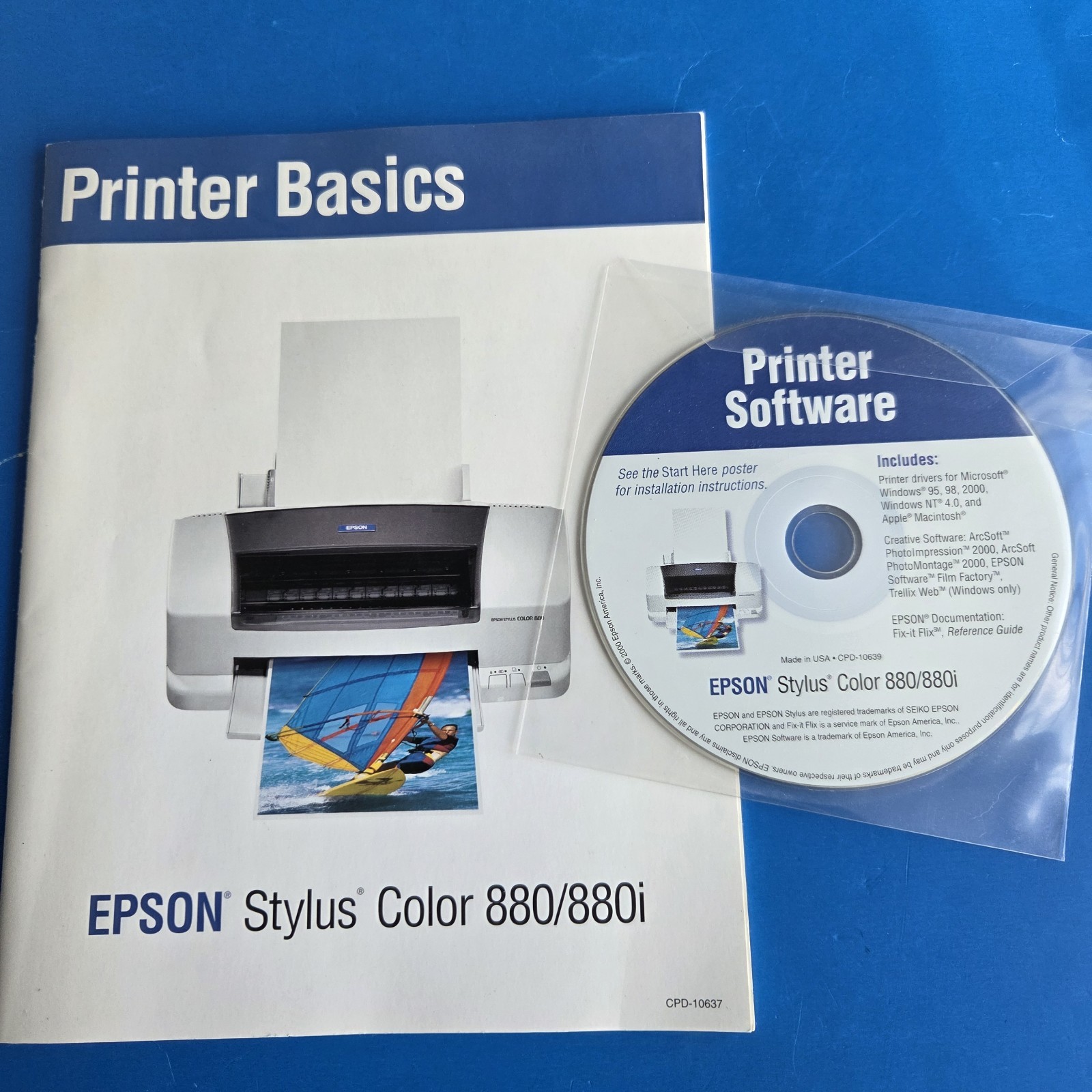 Epson Stylus Color 880/880i Printer Software cd, Win 95/98/Me/2000/NT & BOOK
