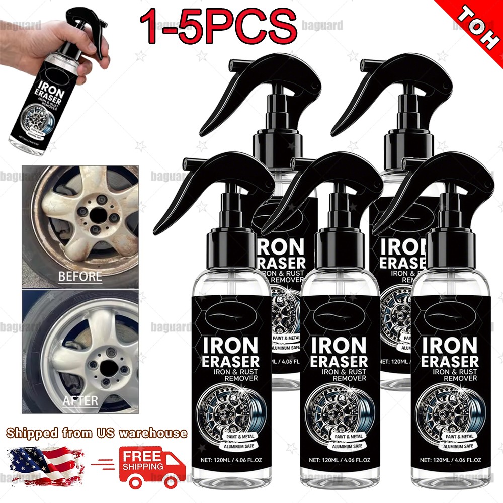 Iron Eraser Rust Remover Spray, Car Wheel Paint Brake Dust Fast Cleaner 120ML US