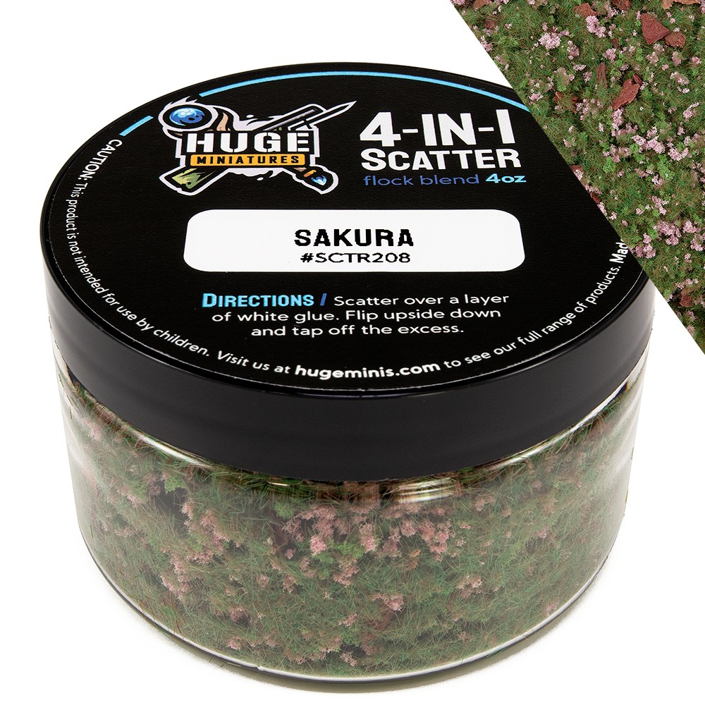 Huge Miniatures 4-in-1 Scatter, Sakura Scenic for Basing and Diorama – 4oz Jar