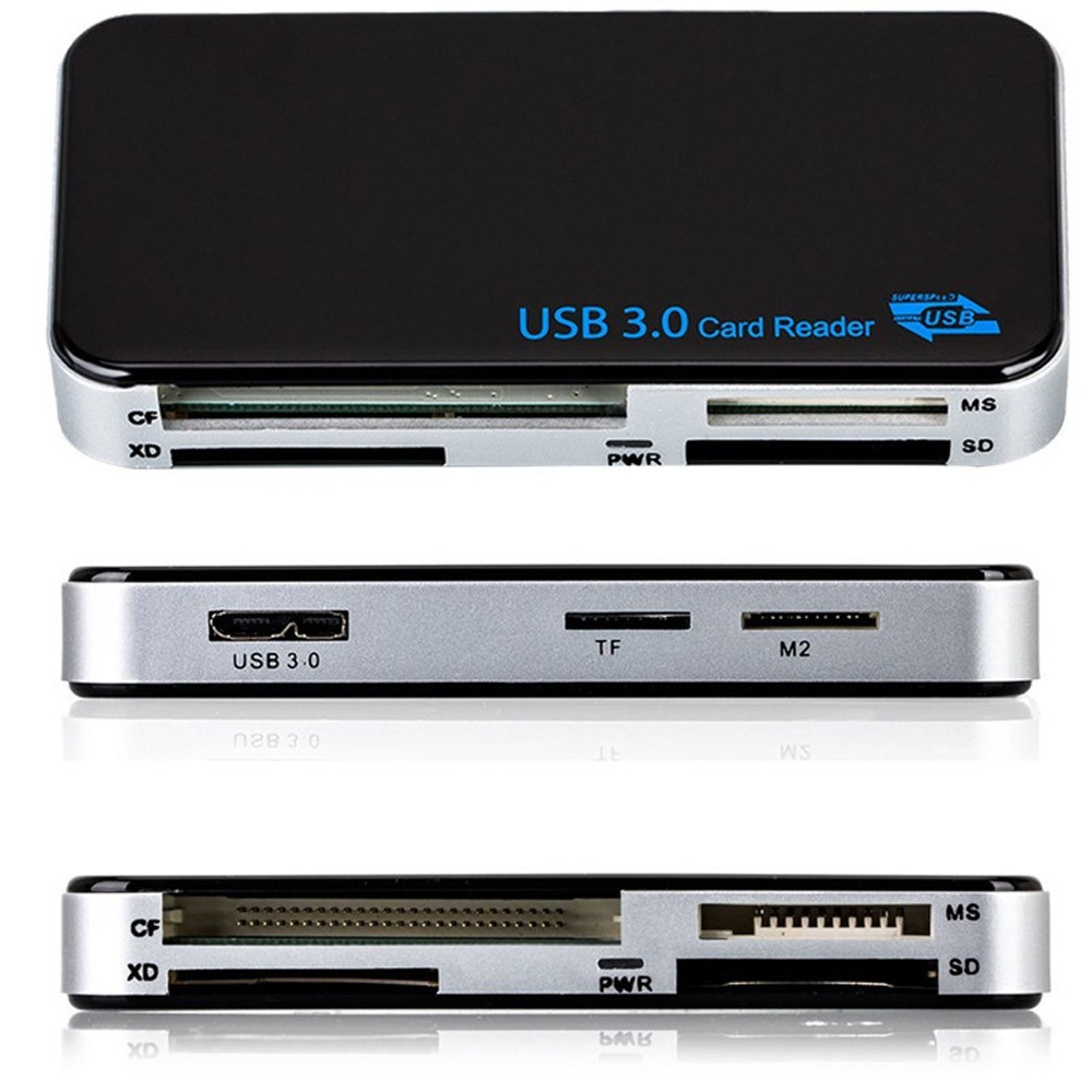 USB 3.0 Memory Card Reader Adapter 5GBPS Fit CF/TF/SD/Micro SD/XD/M2/MS Card US
