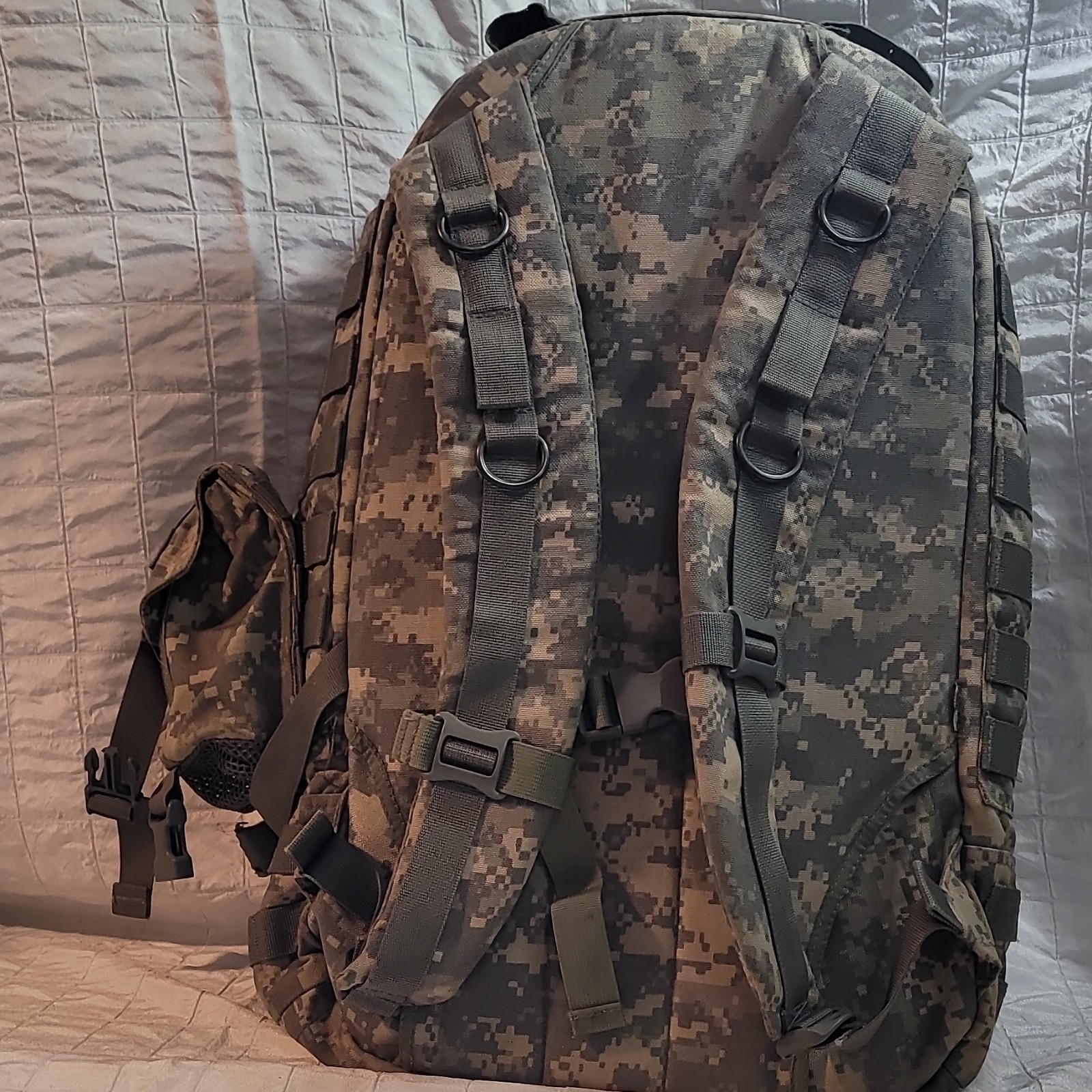 Large Digital Camouflage Nylon Tactical Backpack with MOLLE System & 8+ Pockets