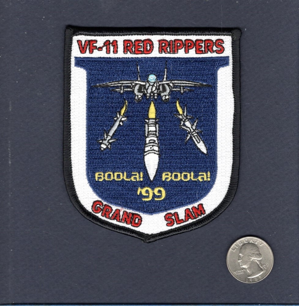 Original VF-11 RED RIPPERS Grand Slam 1999 F-14 Tomcat US NAVY Squadron Patch