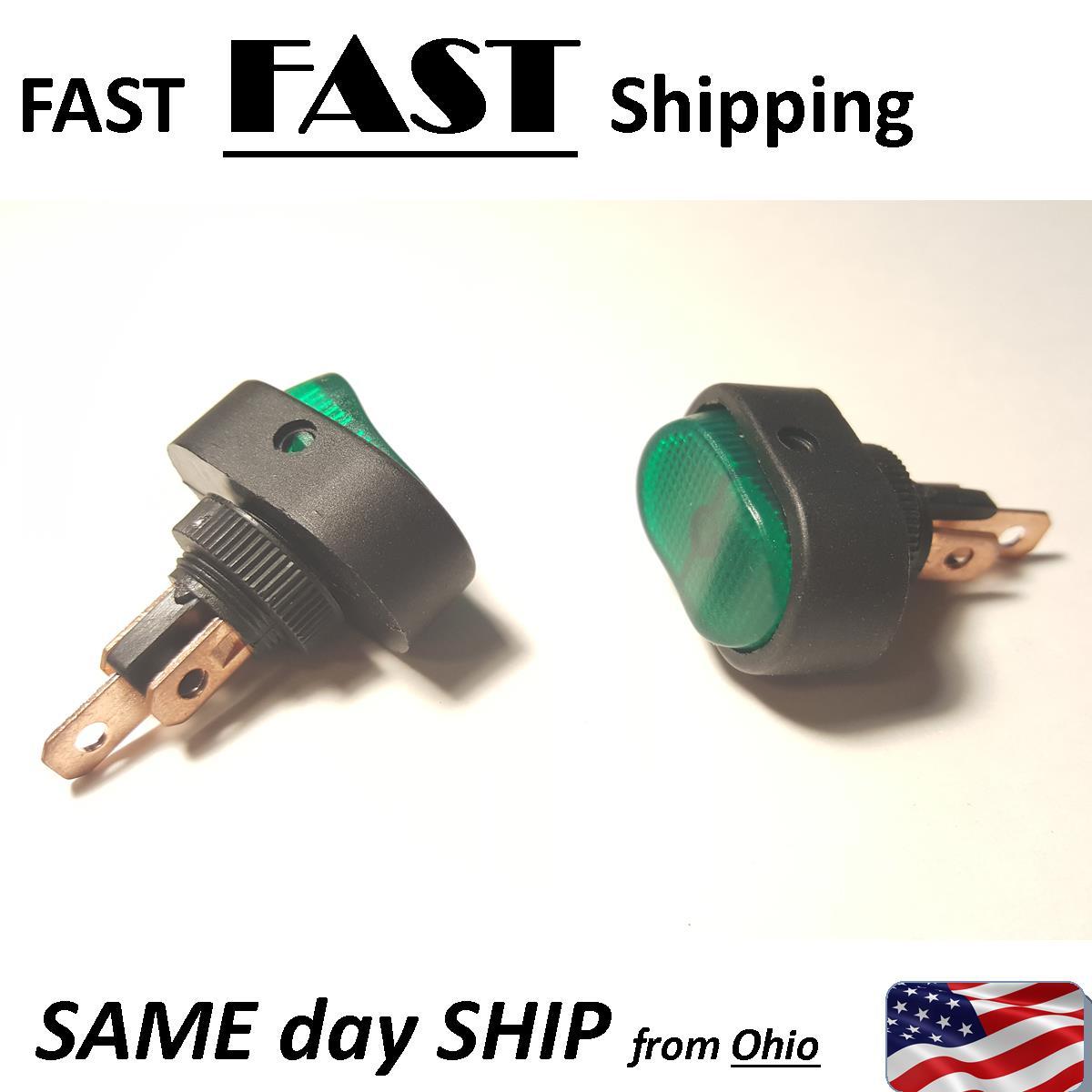 green LED switch - 12v DC 30 AMP