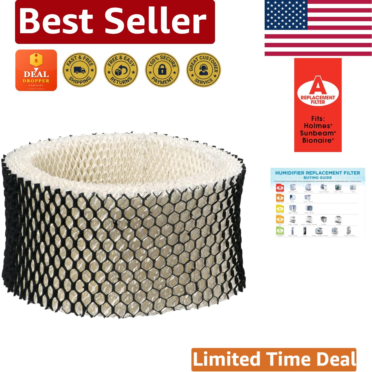Long-lasting Humidifier Filter A - Triple-Layer with Arm & Hammer Treatment