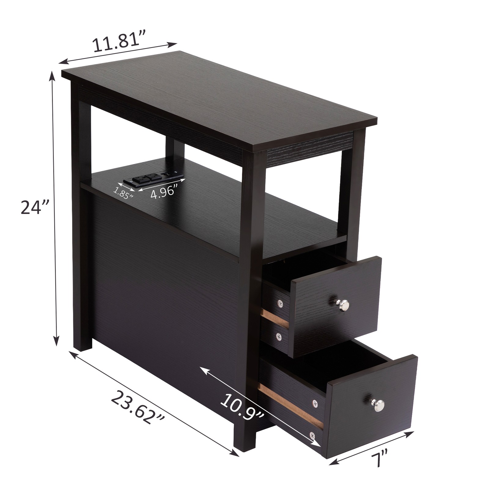 Transitional Nightstand Wooden End Table Bedside Table Kitchen Storage Cabinet