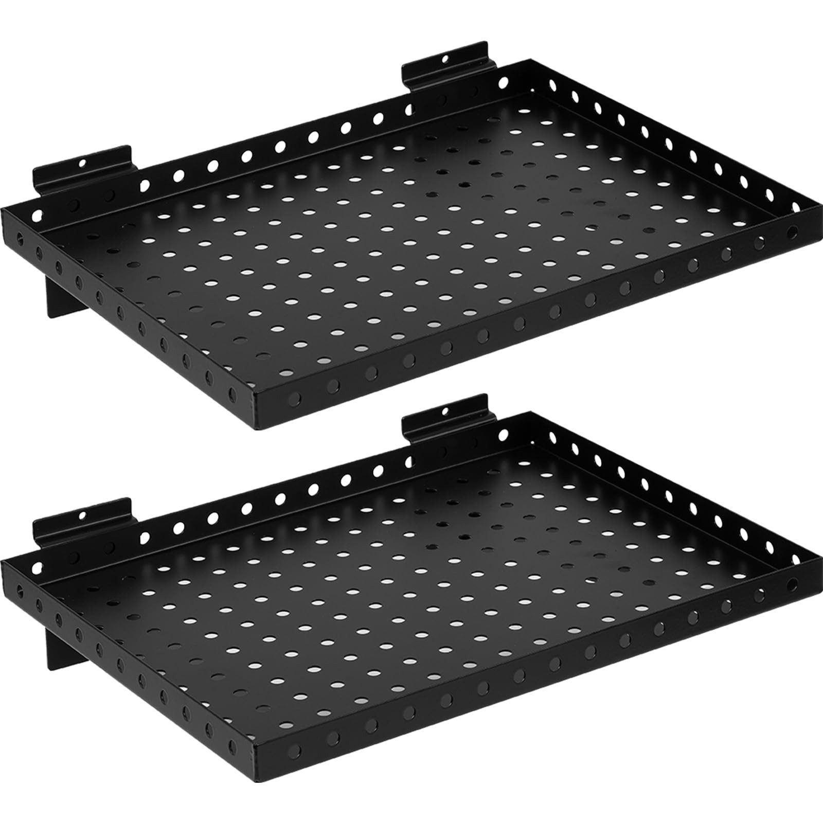 Heavy Duty Slatwall Shelf 16x12Inch, Steel Slatwall Accessories Storage Rack ...