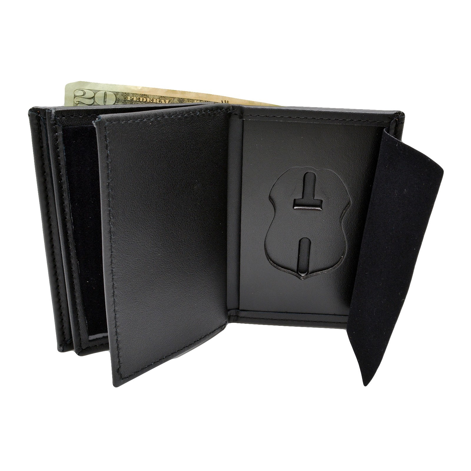 Perfect Fit ICE ERO Badge Wallet Double ID Leather Homeland Removal Officer