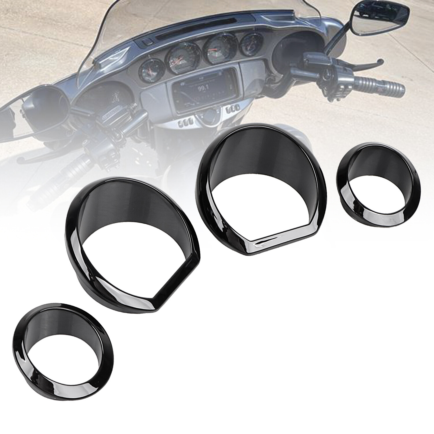 Black Gauge Bezel Trim Kit For Harley Street Glide Special FLHXS CVO FLHXSE US