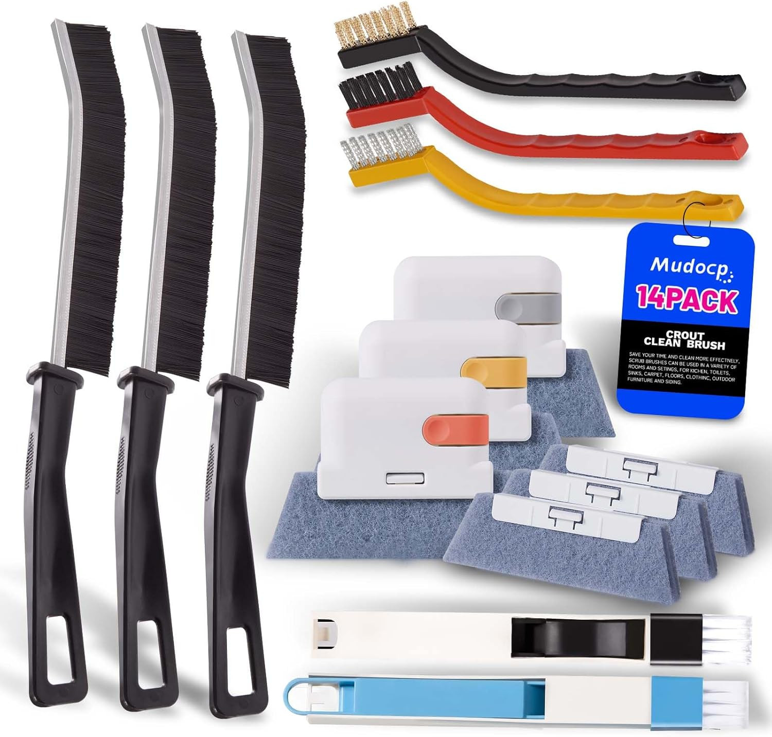Window Track Cleaner Tools Set, 14 PCS Window Groove Cleaning Brush Kit for S...