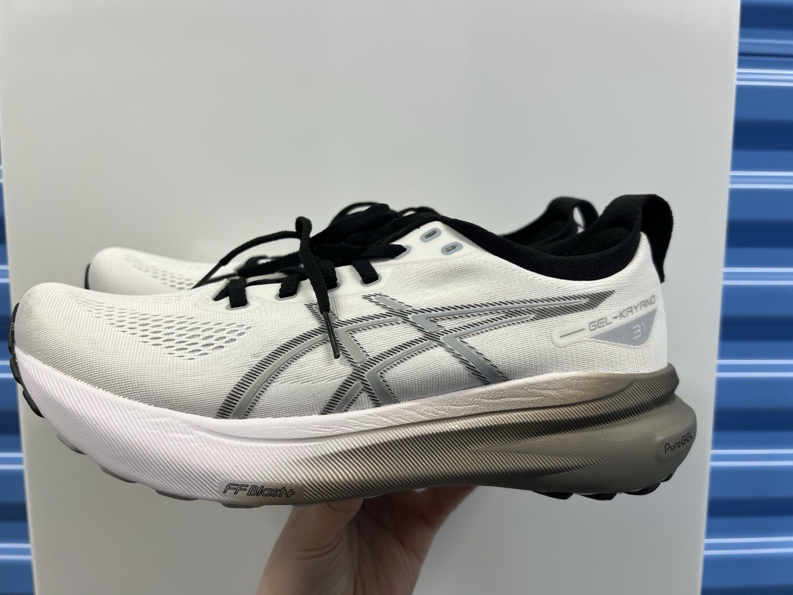 ASICS Men's Gel-Kayano 31 (L8) (R9) Running Shoes, White/Piedmont Grey