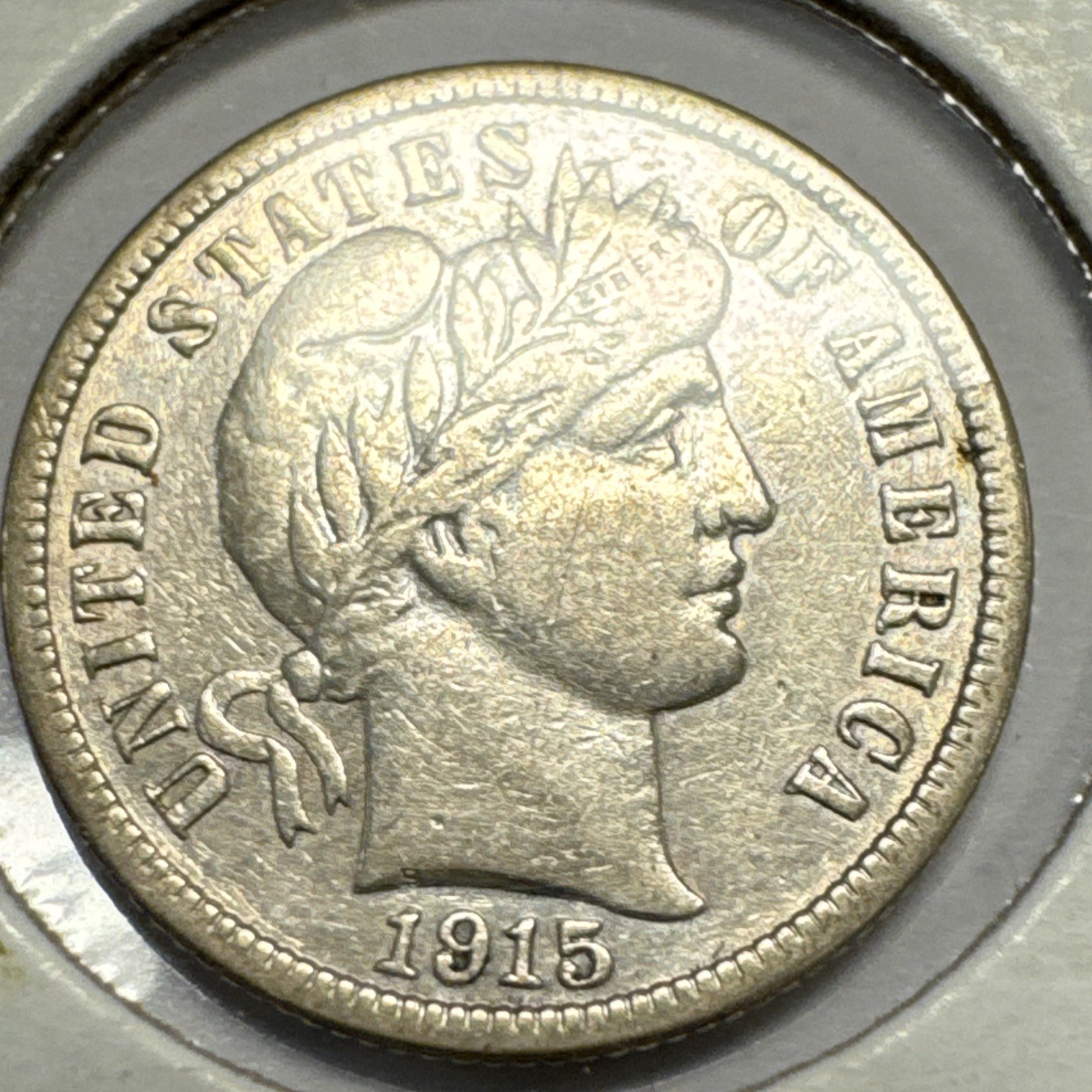 1915 Barber Silver Dime XF Details - Light Cleaning