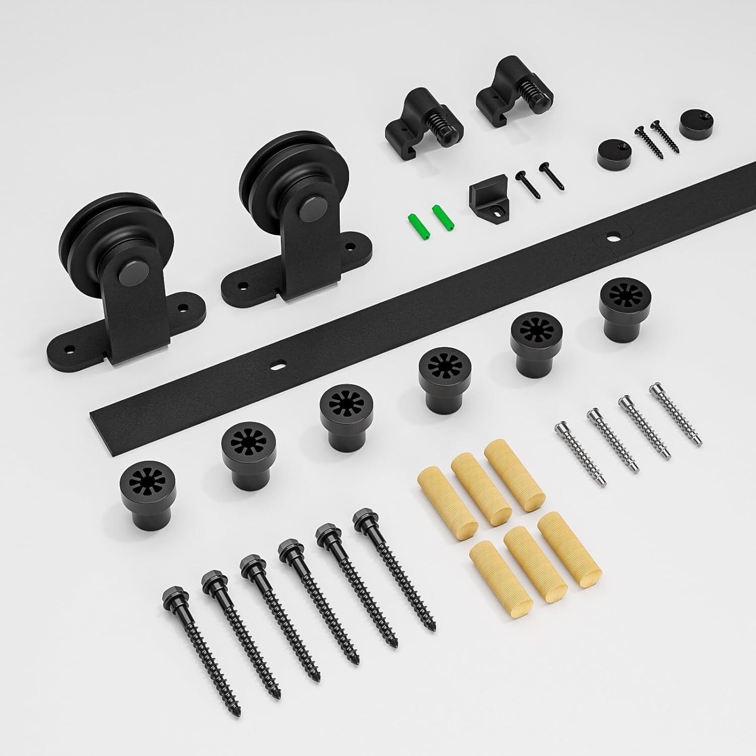 4FT-20FT Sliding Barn Door Hardware Track Single/Double Doors Kit,Closet/Kitchen