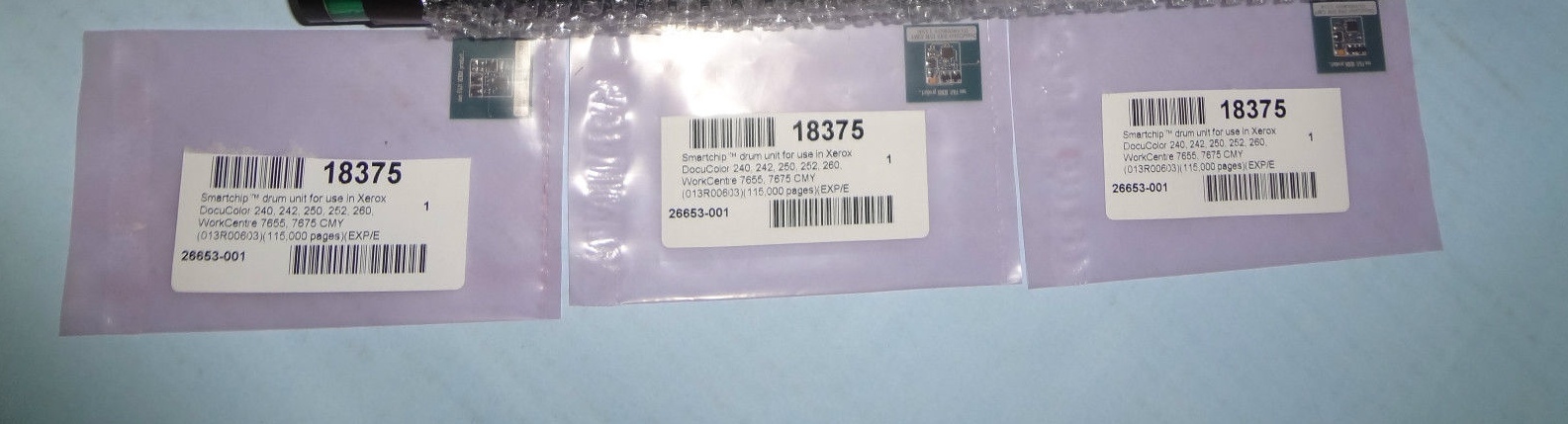 13R602 013R00602 3 pcs. BLACK reset DRUM Chip Xerox DC 240 242 250 252 DocuColor