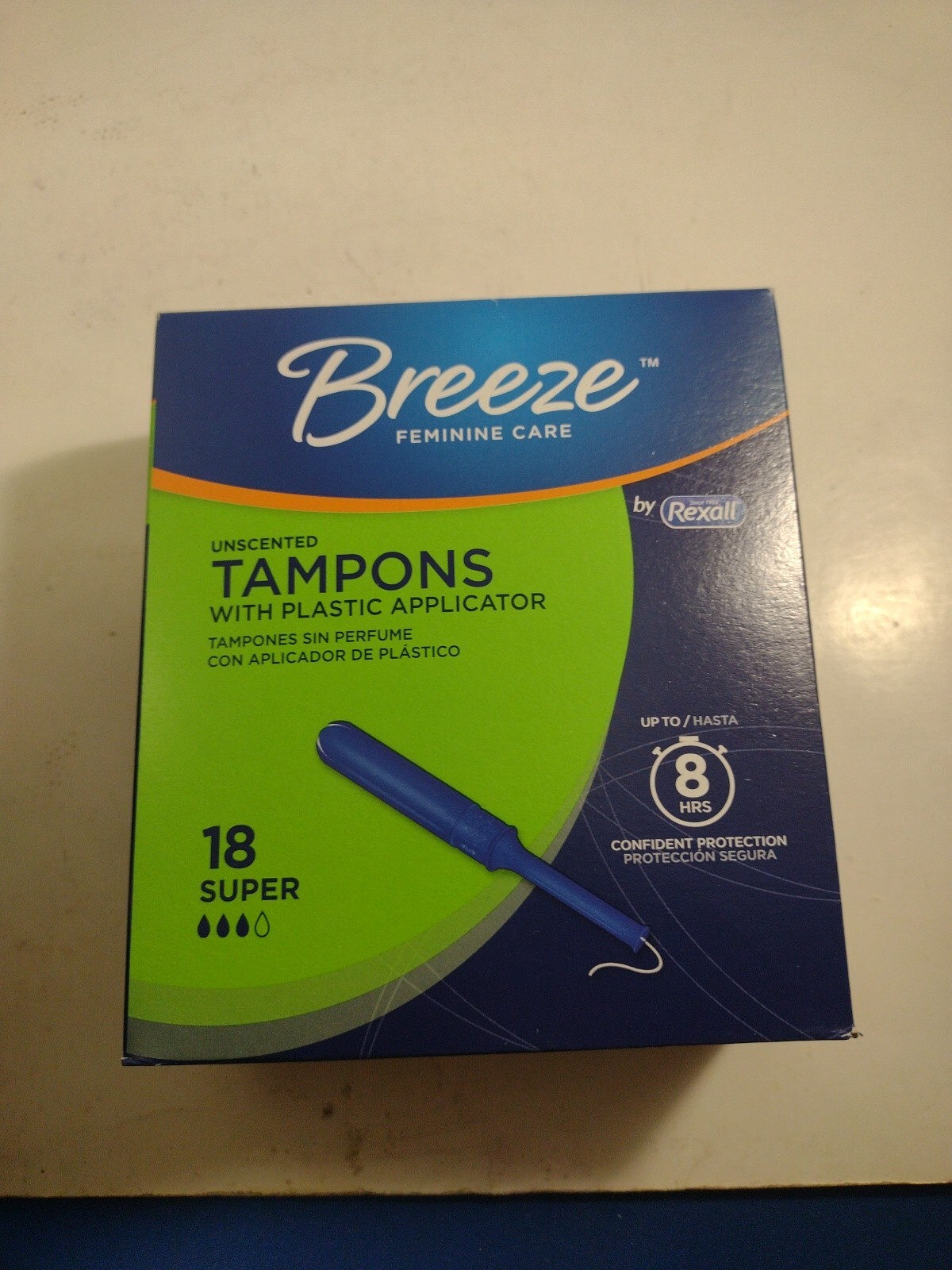 Breeze by Rexall Unscented Plastic Applicator, UnScented Tampons, Super, 54 Ct