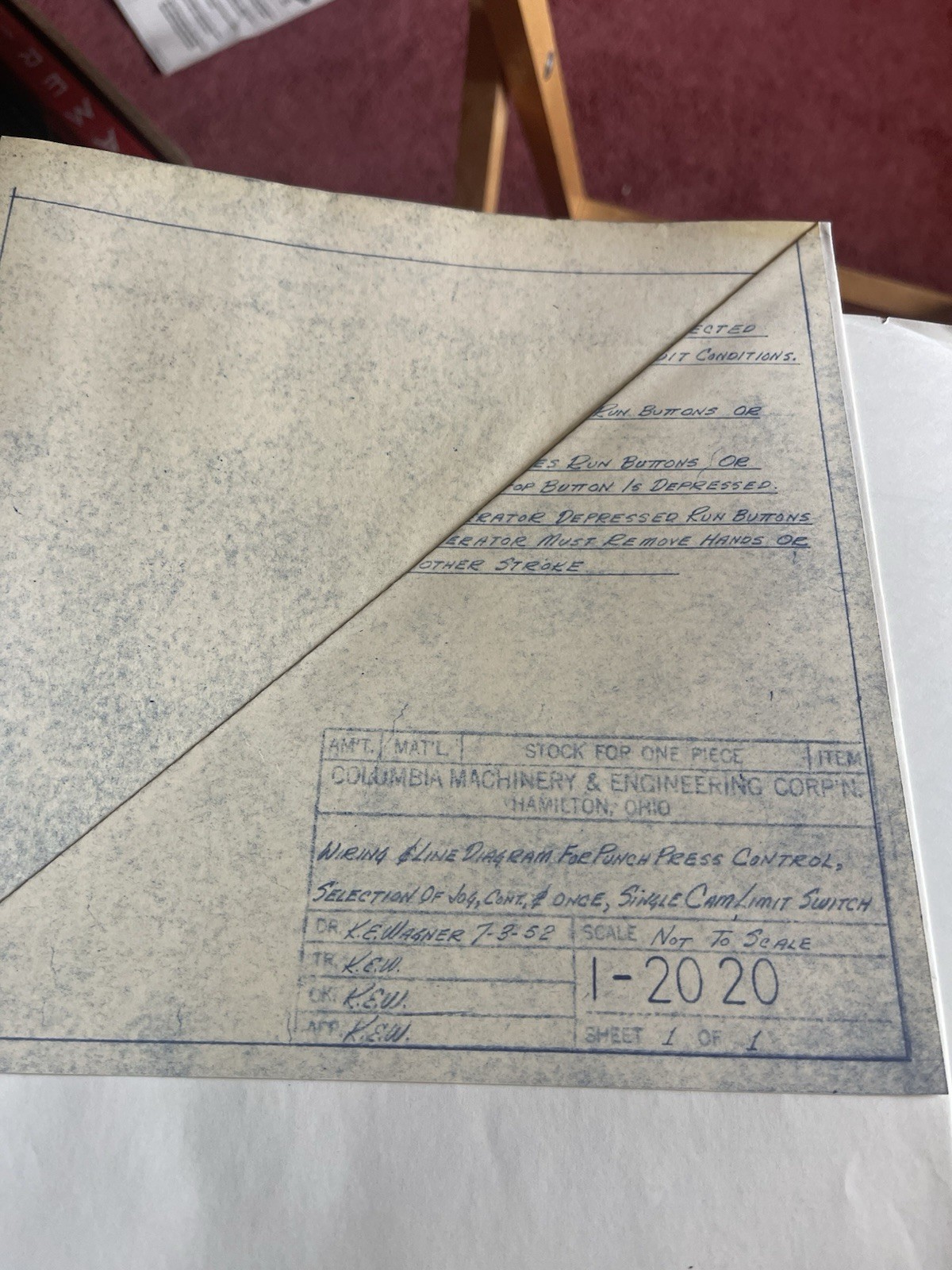 Colombia Machinery & Engineering Corp. Operating Instructions /Maintenance DATA