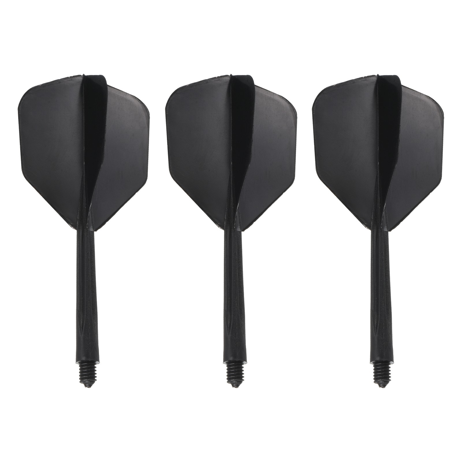 Integrated Dart Shaft & Flights, 3 Pack Plastic Dart Flight Set, Black