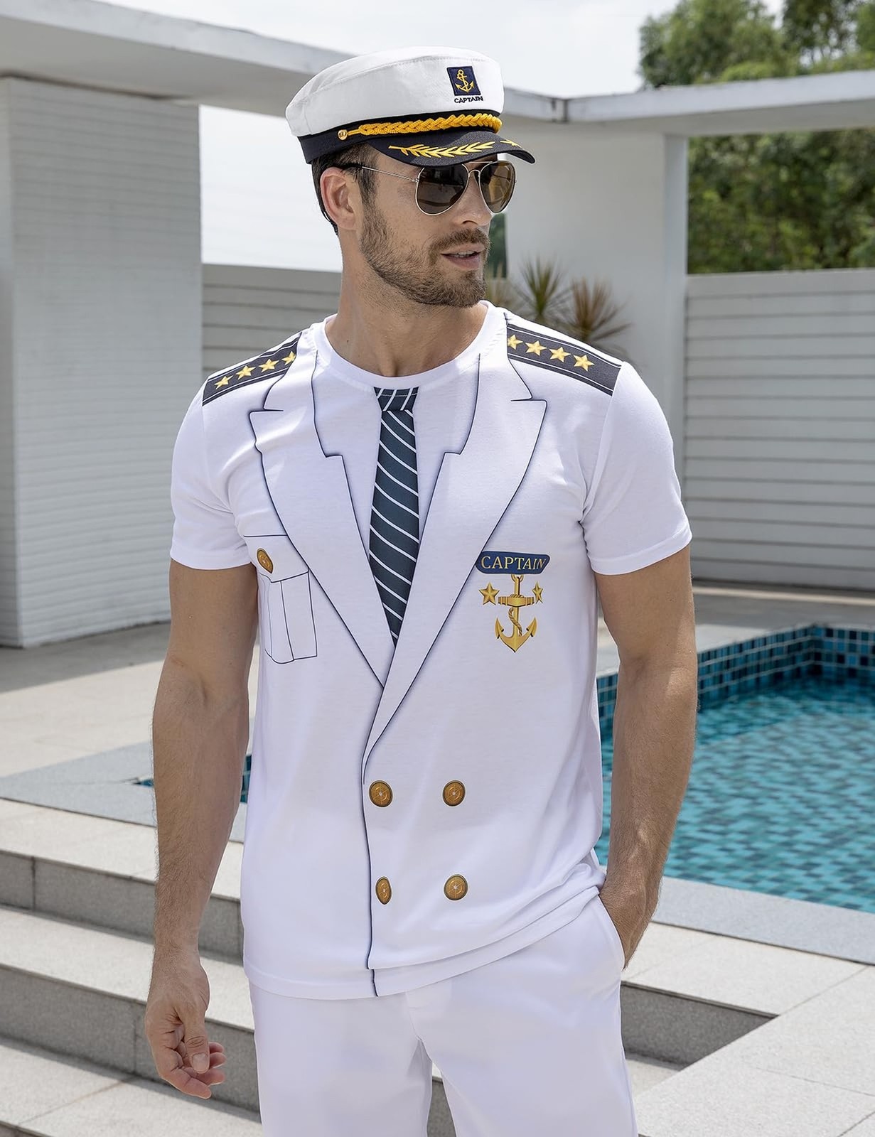 Funny World Men's Yacht Captain Hat