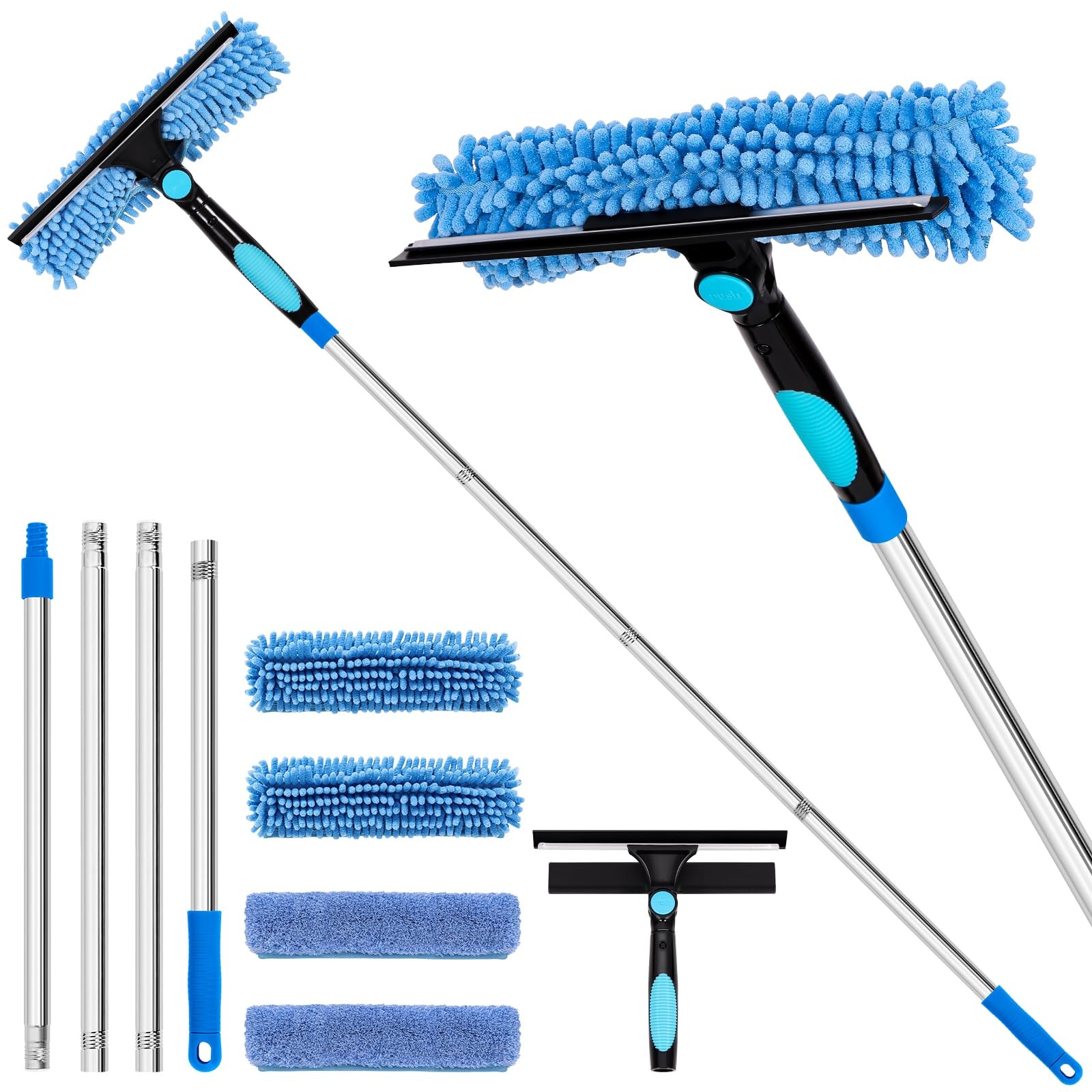 Professional 72'' Window Squeegee Cleaning Washing Tool/Kit 11.5" x 72", Blue