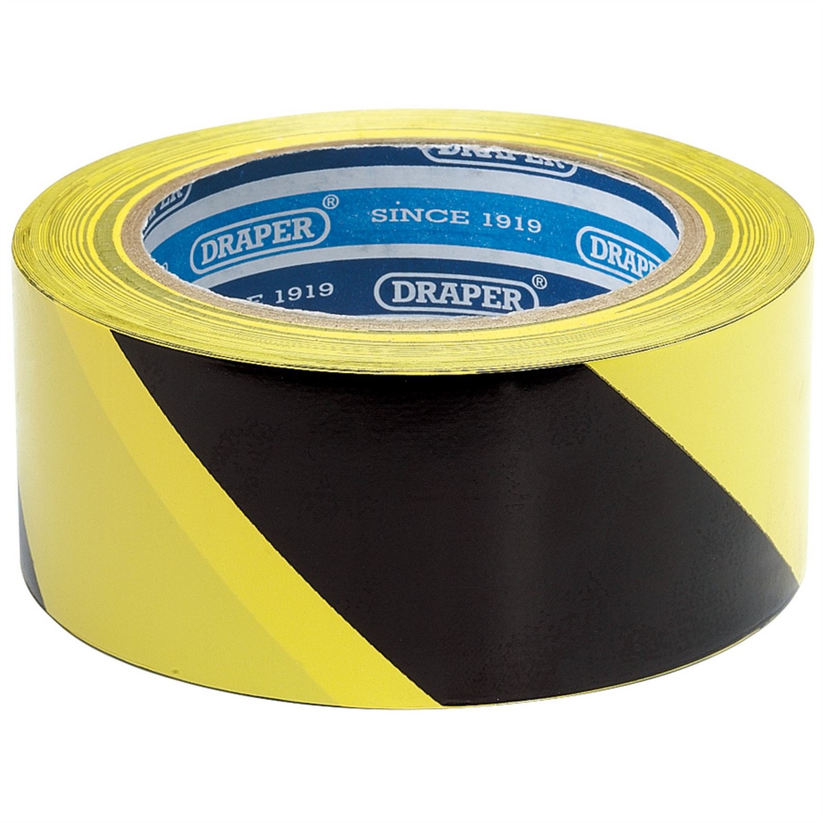 Draper 63382 Adhesive Hazard Tape Roll 33m x 50mm Black and Yellow