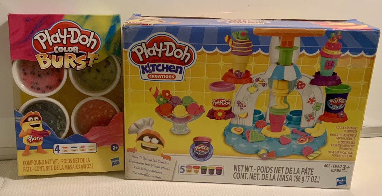 Play-doh- Swirl ‘n Scoop Ice Cream And Play-doh Color Burst