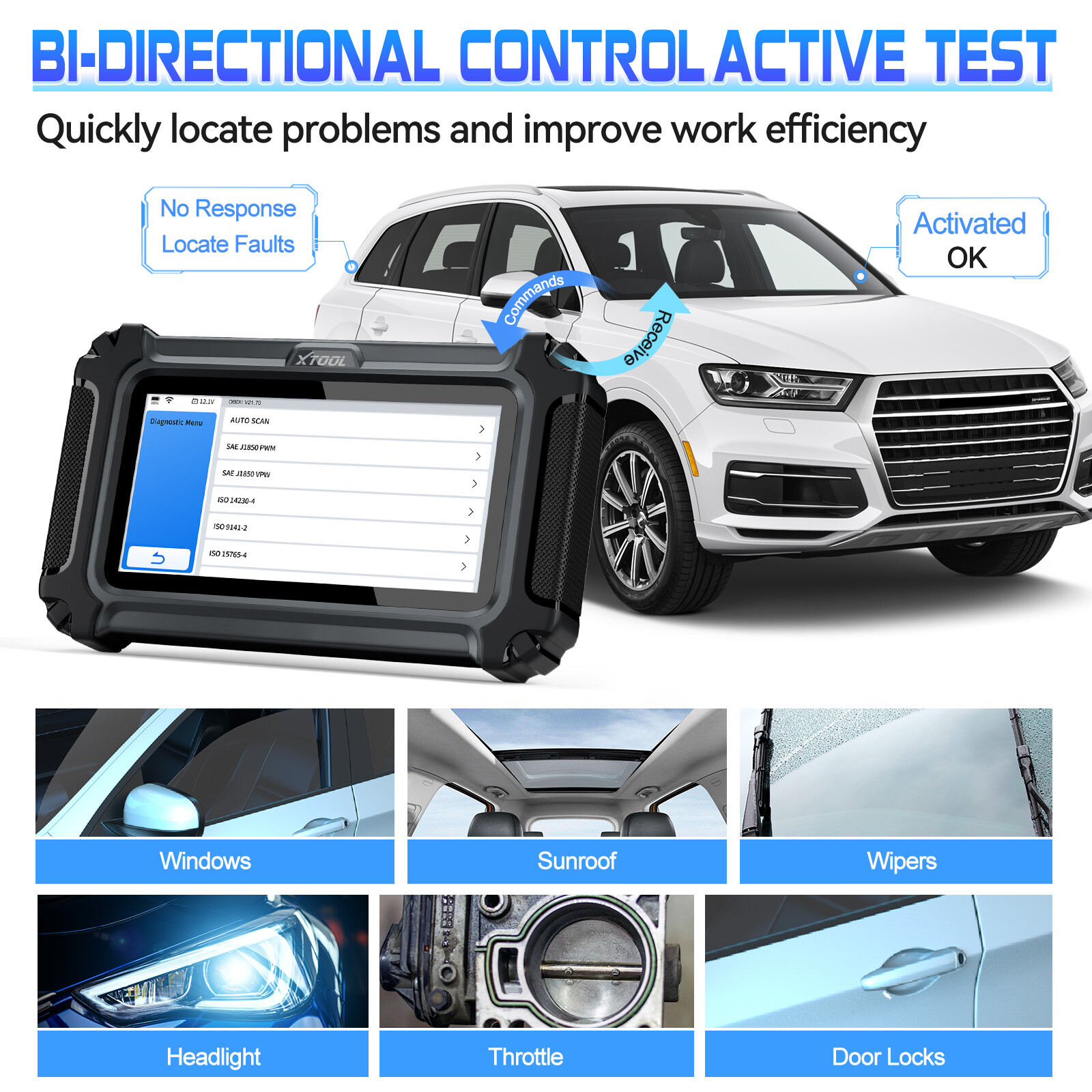 XTOOL IP500 For Chevy Buick GMC Bidirectional OBD2 Scanner All System Diagnostic