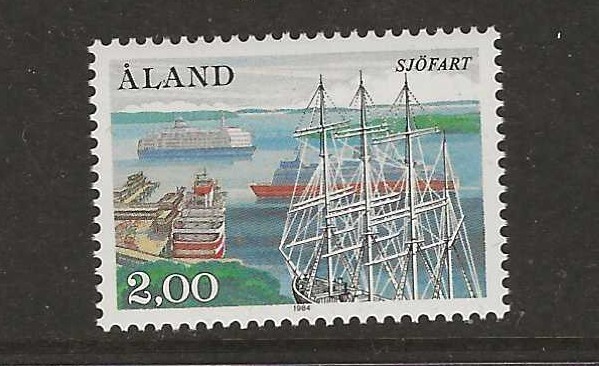 Aland Finland 1984 ship sailing  MNH (f7)