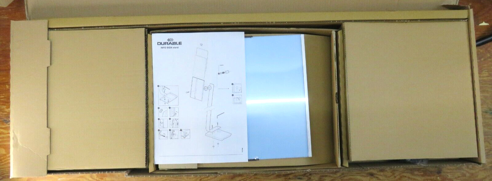 Durable Info Duo Floor display adjustable height stainless Frame (DBL481423)