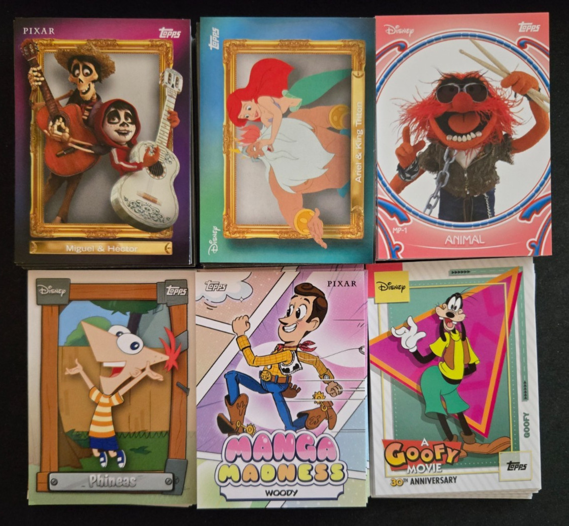2026 Topps Disney Neon INSERTS - Family Muppets Phineas Manga Goofy - You Pick