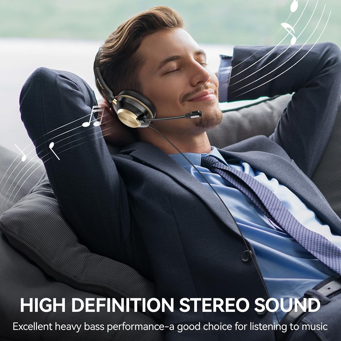 Headset with Mic, USB Headset with Microphone, Computer Headset with Noise Ca...