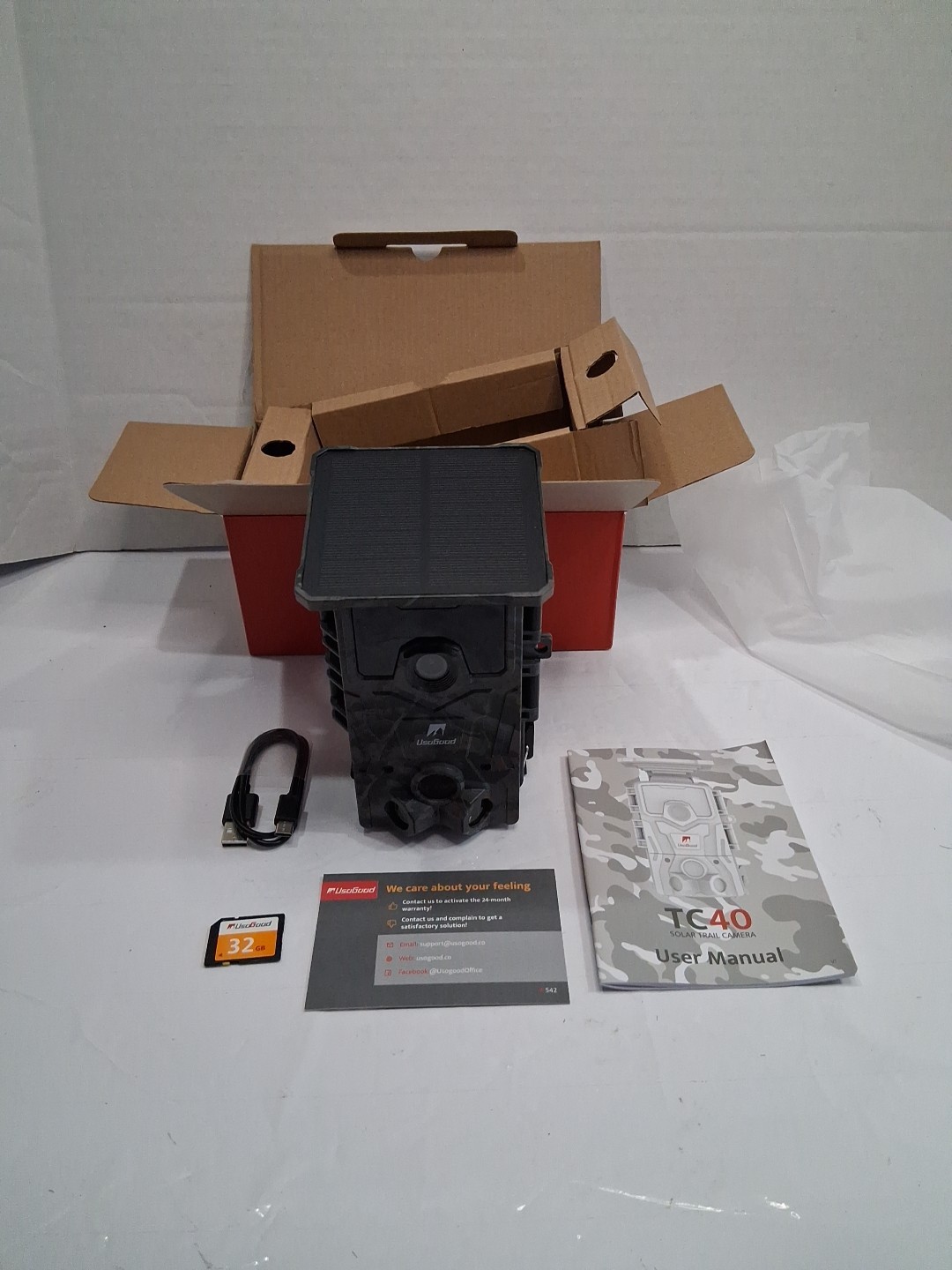 usogood 4k 48MP Trail Camera Solar Powered Trail Cam,Game Cameras Waterproof