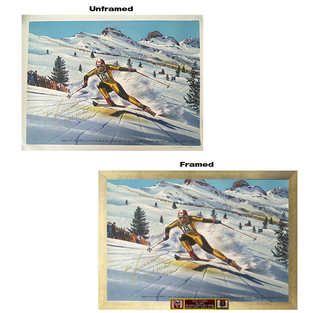 Franz Klammer 1976 Olympic Gold Medal Lithograph Hand Signed 50th anniversary ‘7