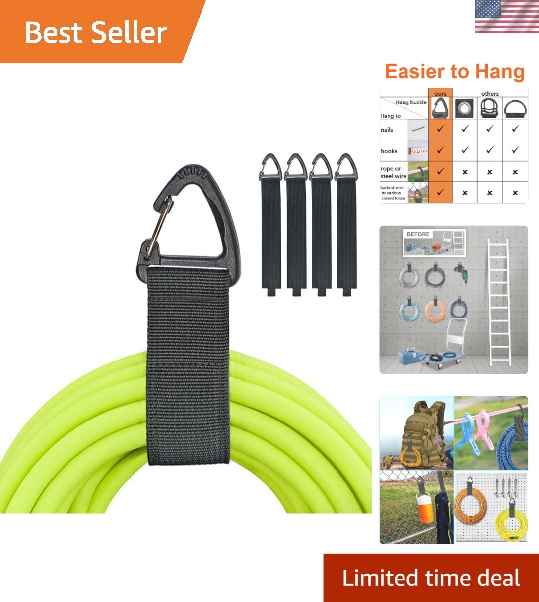 Heavy-Duty Extension Cord Strap – 16 Inches for Maximum Storage Efficiency