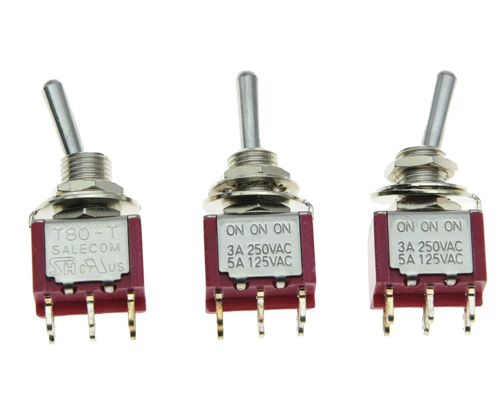 SALECOM 3X DPDT 6 Pin 3 Position ON/ON/ON Guitar Mini Toggle Switch Car/Boat ...
