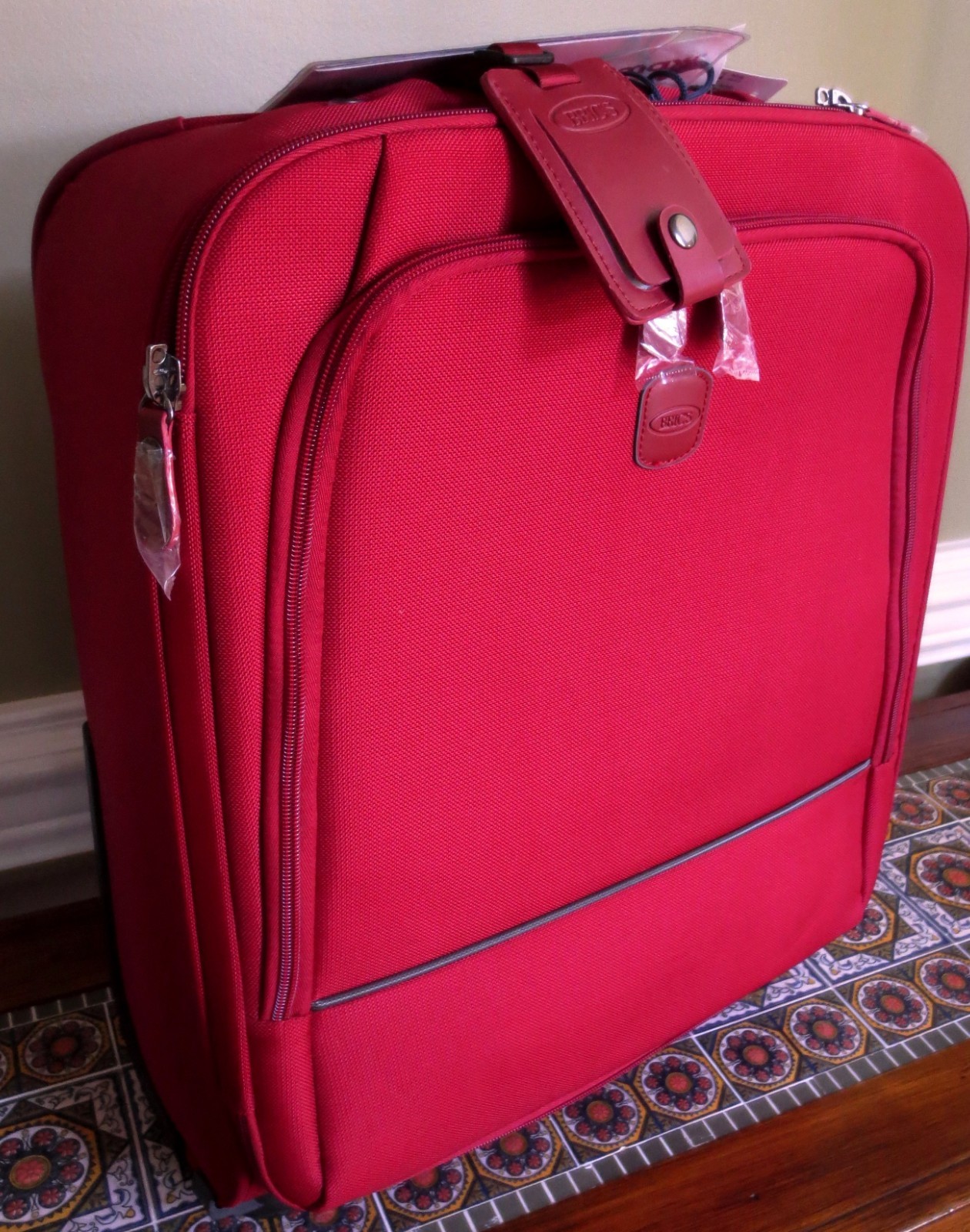 Bric's MILANO Vintage Light Trip Red 2 Wheel Carry On Suitcase 21 TSA Lock