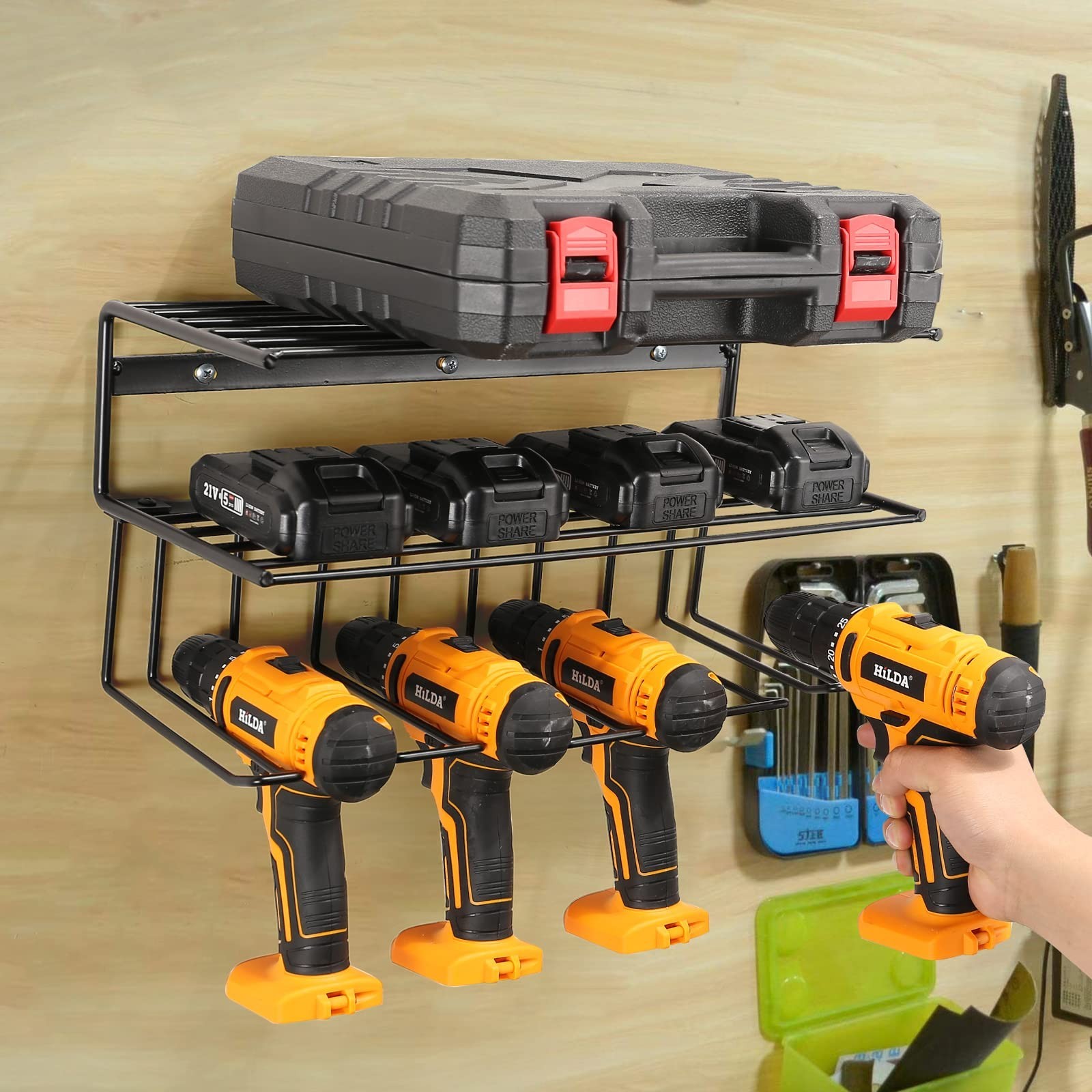 Power Tool Organizer for Tool Storage,Drill Holer Wall Mount,Storage Rack for...
