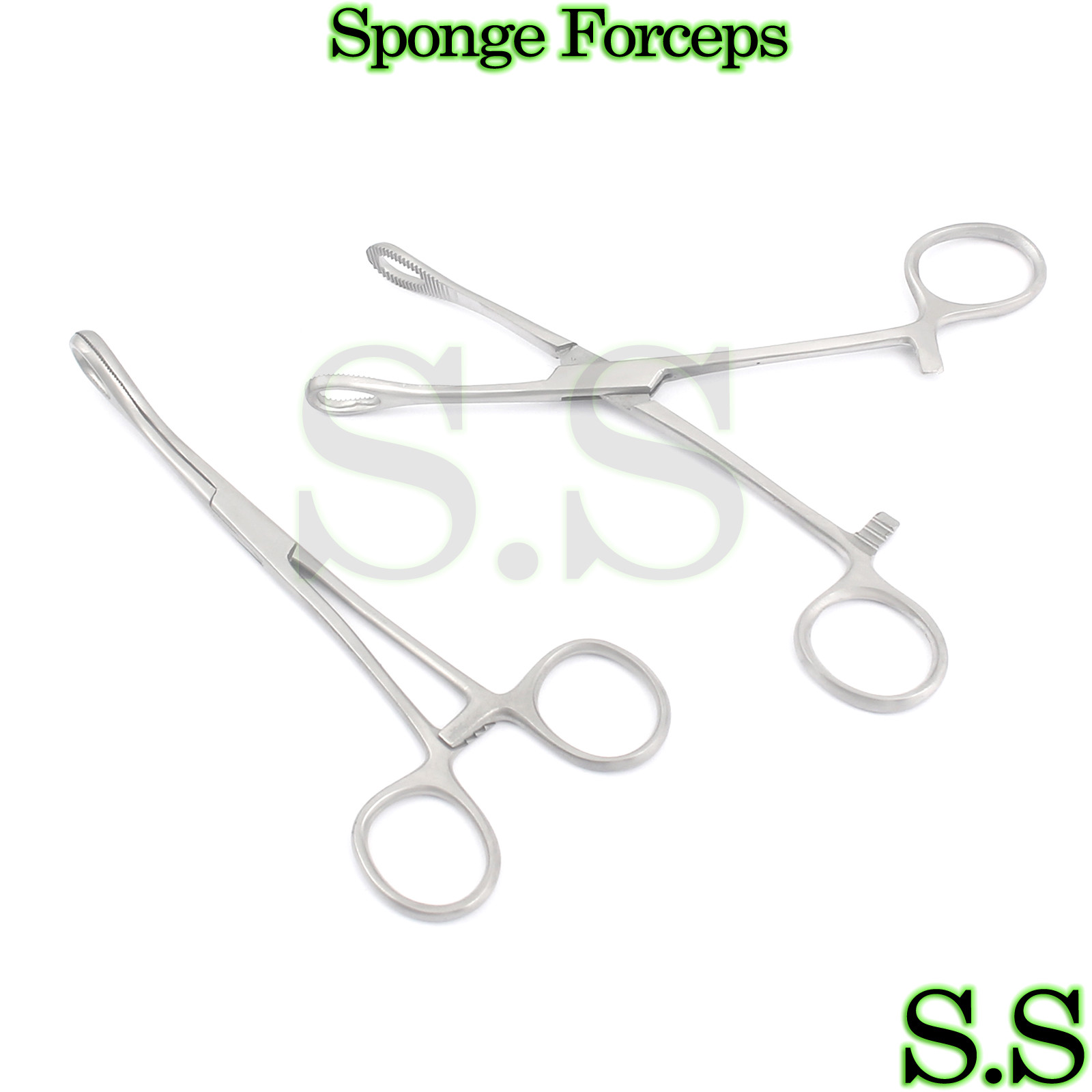 Body Piercing:-2 x Sponge Clamps 6.5" Straight & Curved
