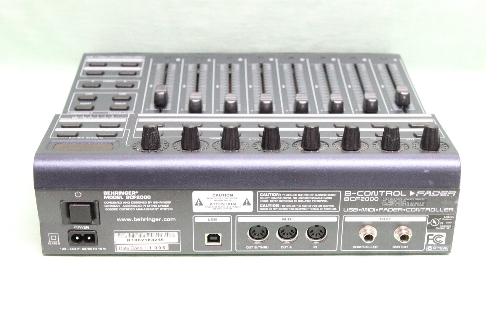 Behringer B-Control BCF2000 USB MIDI DAW Fader Controller NOT TESTED