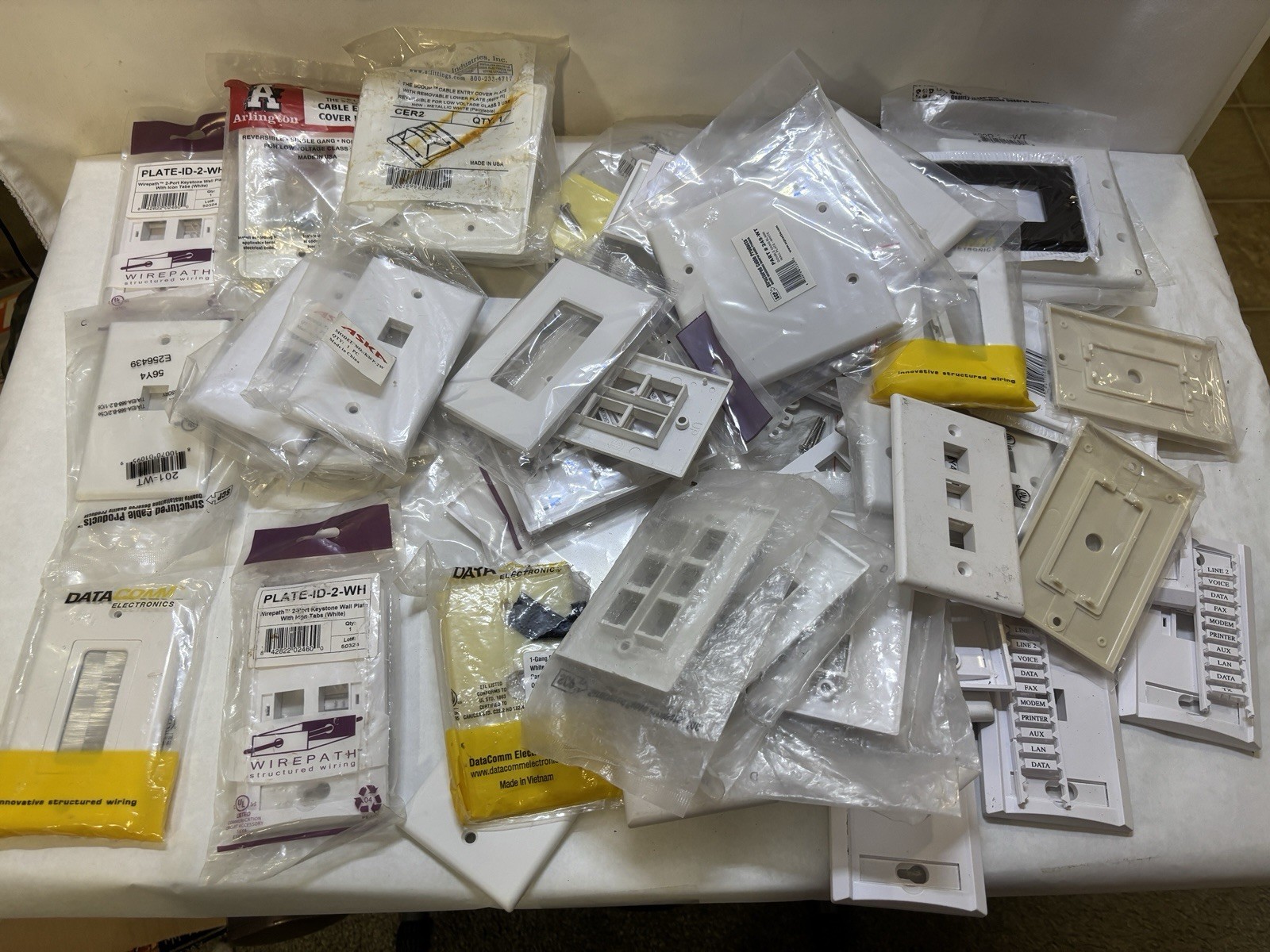Large Lot of DATA CABLE Wall Plates Various Brands New