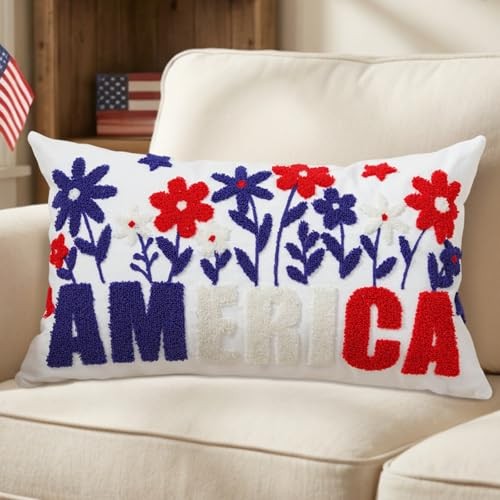 4th of July Pillow Covers 12x20 Inch Patriotic Independence Day Decor