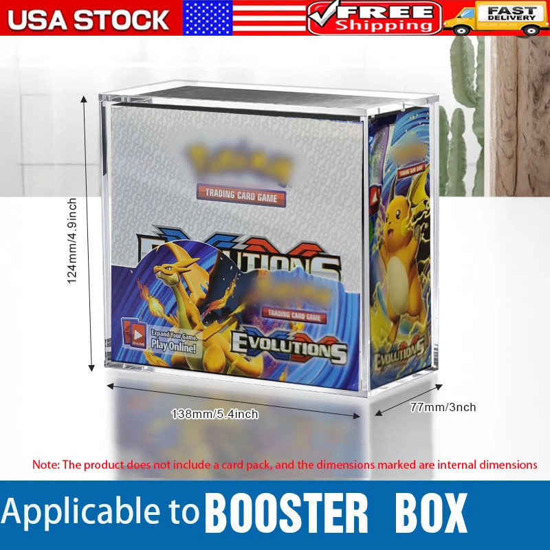 Pokemon Booster Box Acrylic Protective Display Case Magnetic 99% UV Rejection