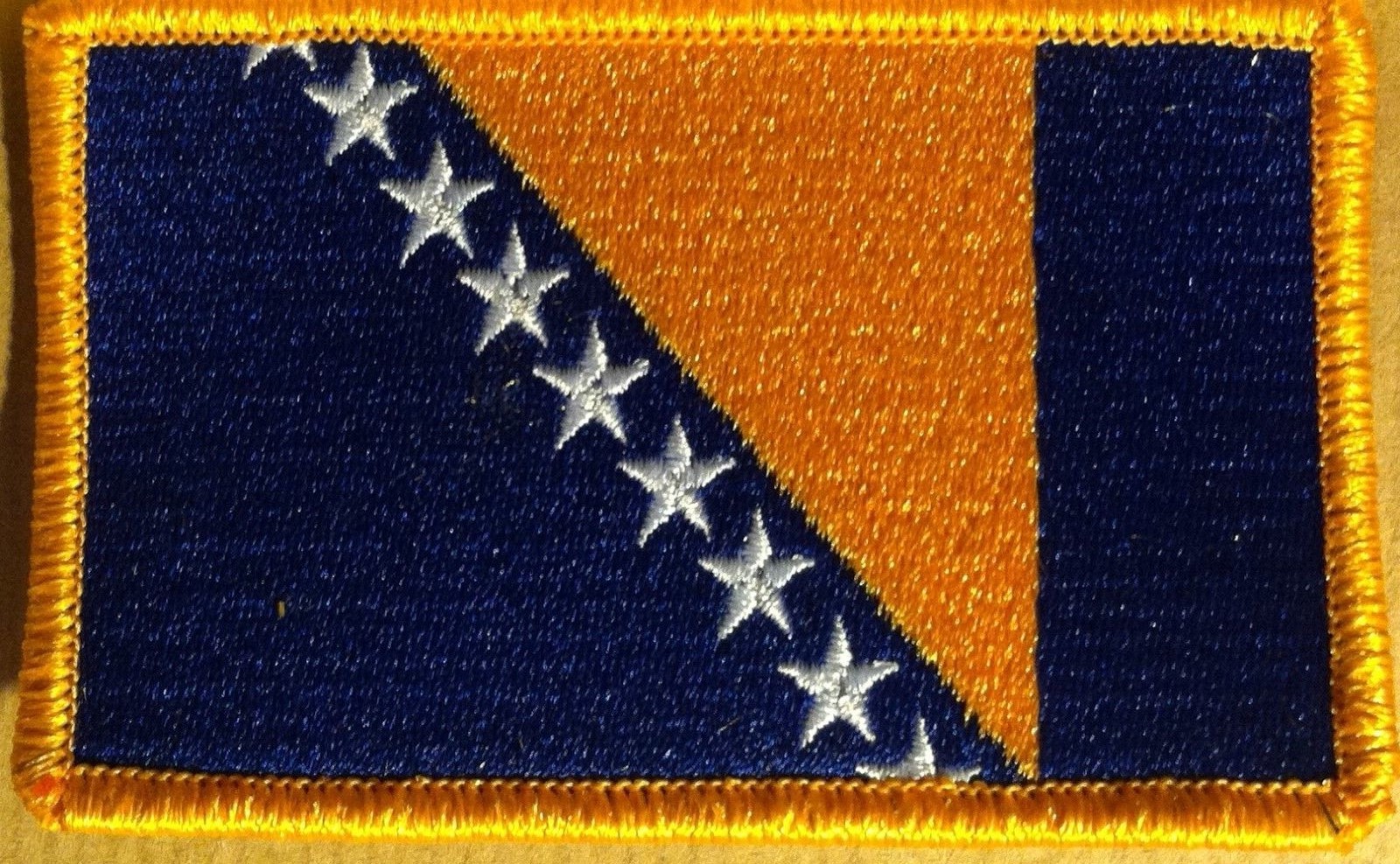 BOSNIA  Flag Patch With Hook Adhesive Fastener Biker Military Emblem