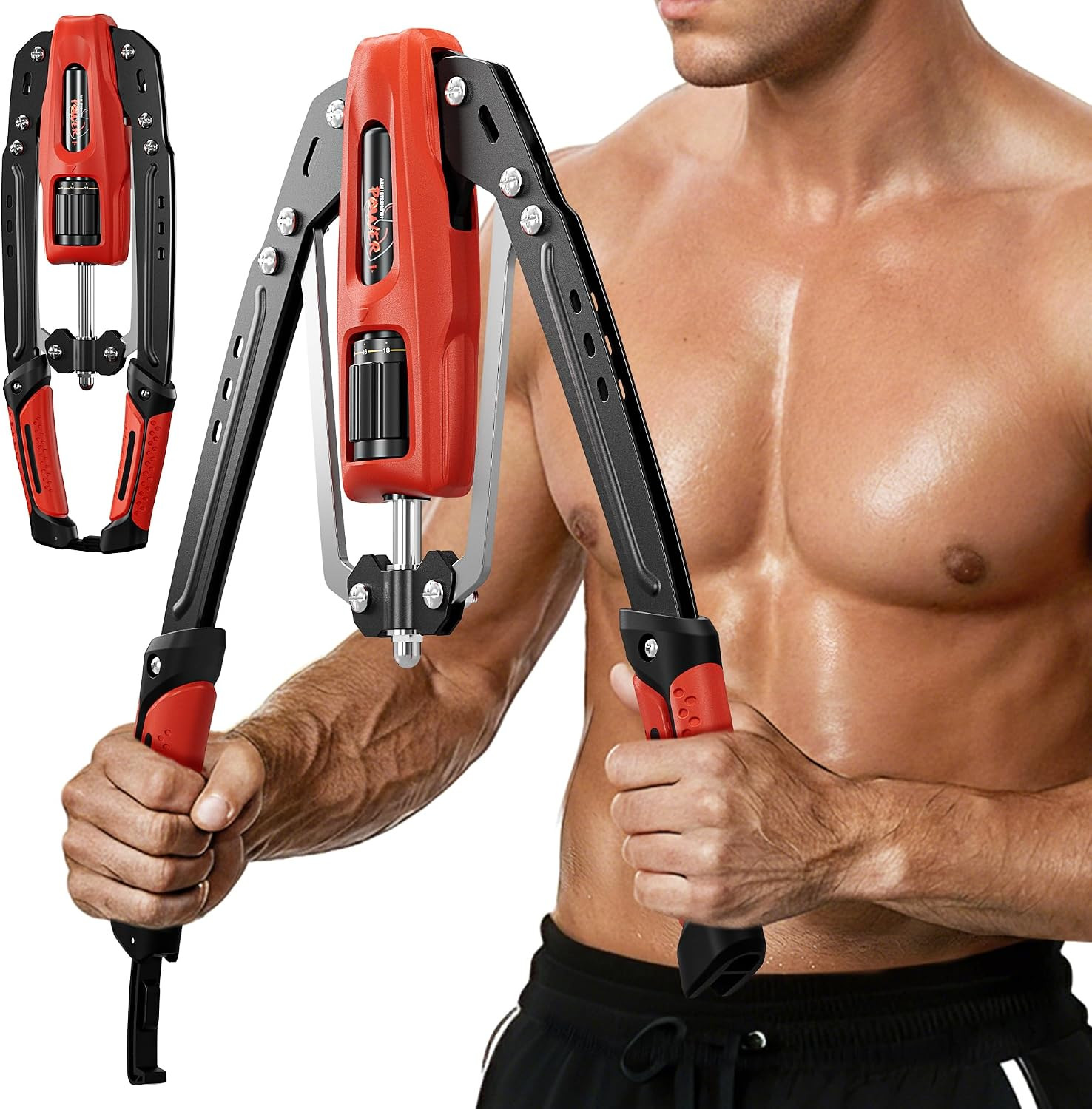 Hydraulic Twister Arm Trainer, 10-Level Adjustable 22-440Lbs Resistance, Chest E