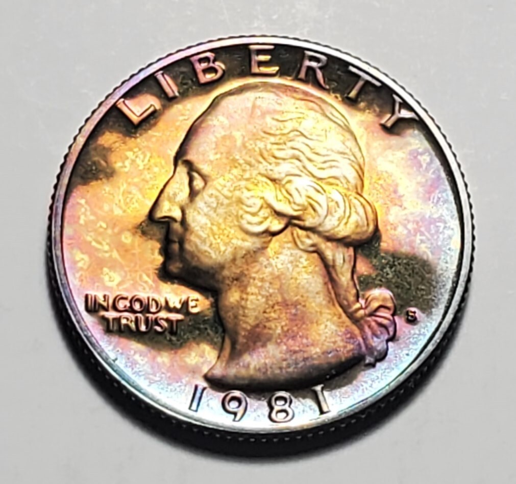 TONED 1981 S WASHINGTON QUARTER PROOF UNC #C3743