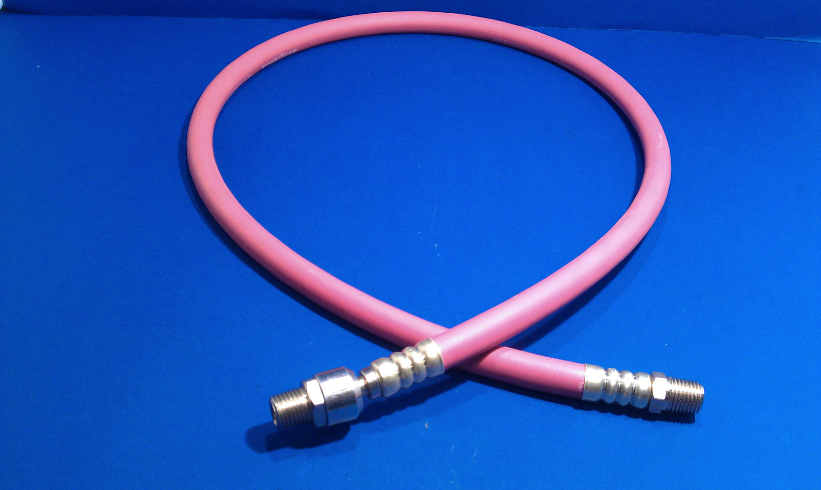 USA Made Continental Red Rubber 1/4" 6 Foot Pigtail Air Hose Whip w/ Ball Swivel