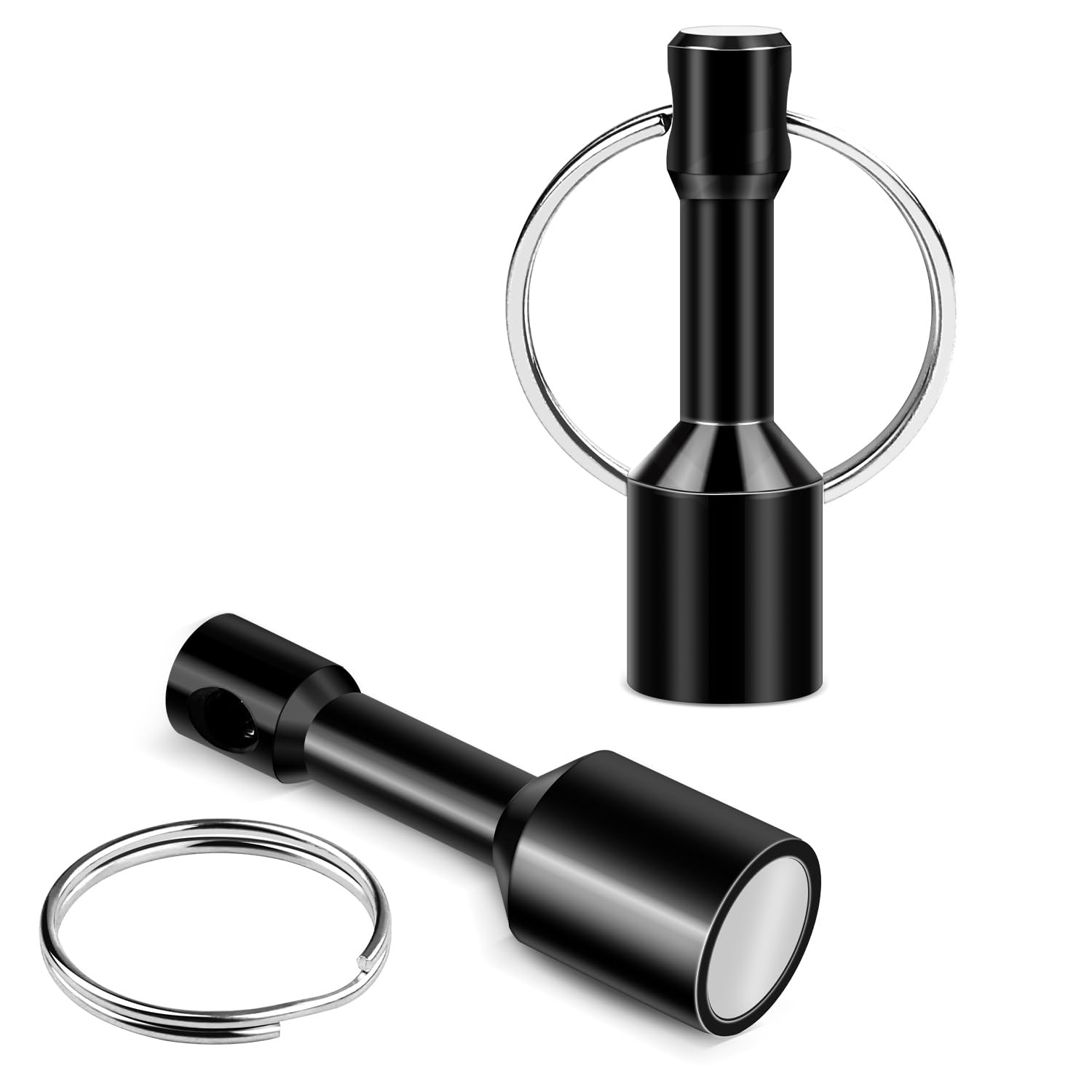 VSKIZ 2PCS Keychain Magnet Testing Brass Black Key Holder for 2 Pack,