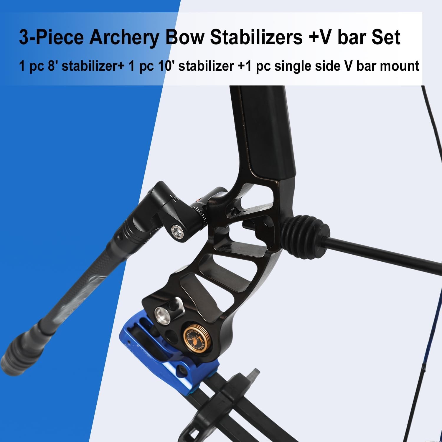 Compound Bow Hunting Stabilizer Kit Archery Balance Rod Set w/ Weights