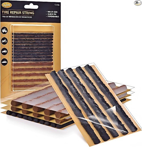 Heavy Duty Tire Plugs and Vulcanizing Patches for Flat Tire Repair, Compatible w