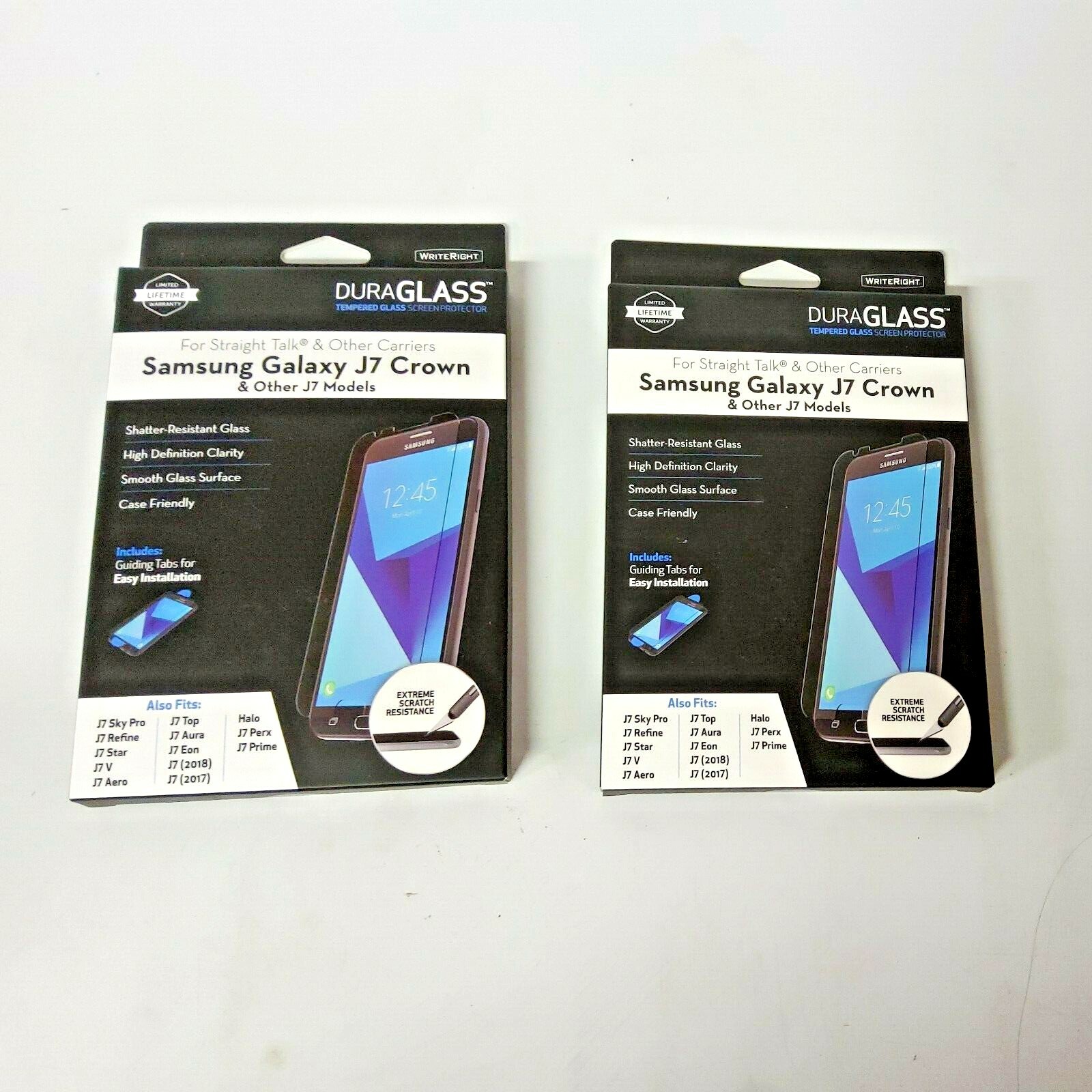 2x FELLOWES Samsung Galaxy J7 CROWN & OTHER J7 2018 MODELS GLASS