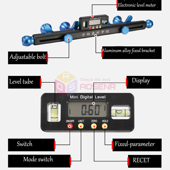 Adjustable Car Steering Wheel Alignment Tools Leveling Holder Alignment Tool