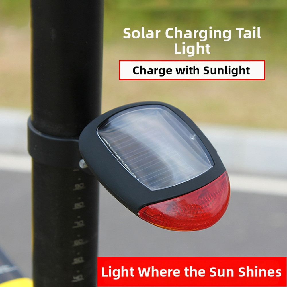 Solar Powered Bicycle Taillight for Night Visibility and All-Terrain Use